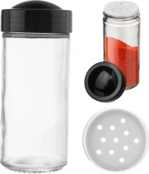 Üvegből készült fűszertartó szitával Black 100 ml