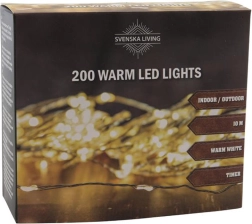 Időzítős fényfüzér 200 LED, 10 m