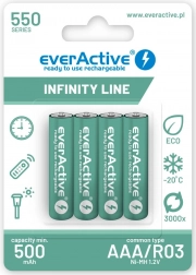 AAA R03 akkumulátorok 550 mAh – azonnal használható, Infinity Line (4 db)