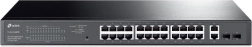Gigabites okos PoE+ kapcsoló 24× PoE+, 2× RJ45 uplink és 2× SFP – TP-Link