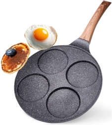 Gránit serpenyő tojásokhoz 4 nyílással BLACK&WOOD 26 cm