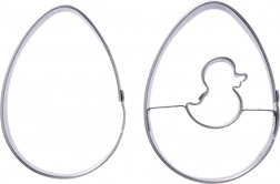 Rozsdamentes acél tojás alakú kiszúrókészlet 5,5 cm, 2 db