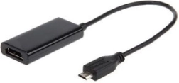 MHL mikro USB–HDMI adapter USB táplálással, 16 cm