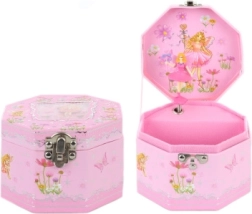 Rózsaszín zenélő ékszerdoboz balerinával és tükröcskével