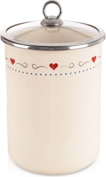 TONCA 1,9 l-es zománcozott élelmiszertartó doboz üvegfedéllel