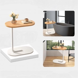 Oldalsó C-alakú dohányzóasztal nappaliba és hálószobába