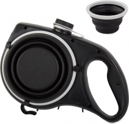 Kutya póráz beépített összecsukható tállal