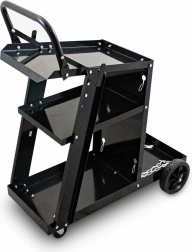 Hegesztőkocsi 3 polccal és gázpalacktartóval, teherbírás 40 kg