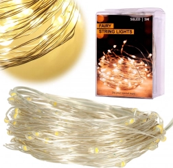 Dekoratív LED drótos fényfüzér 5 m, 50 LED – Meleg