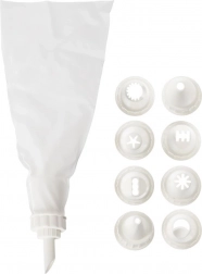 Cukrászzsák 9 díszítőfejjel, 26 cm