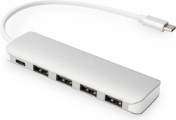 USB‑C hub 4× USB 3.0 Power Delivery‑vel, alumínium