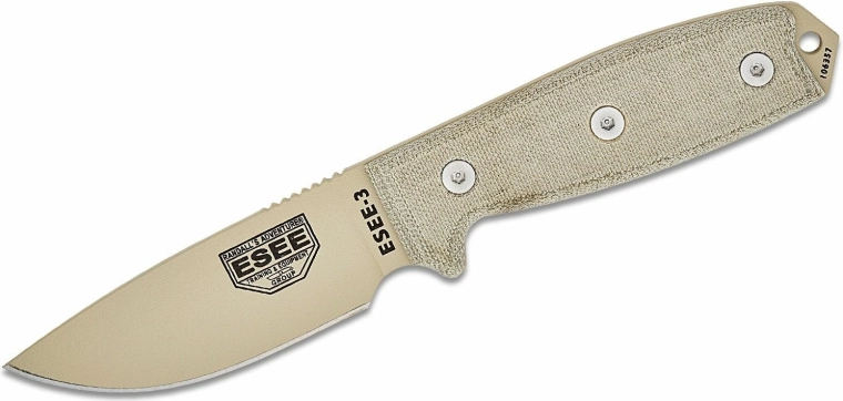 Univerzális fix kés ESEE 3, Micarta, OD Green tok