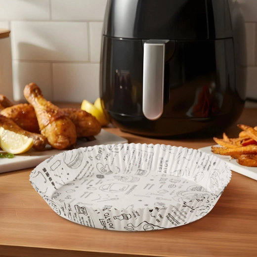 Papír sütőbetétek forrólevegős fritőzbe, 23 cm, 50 db