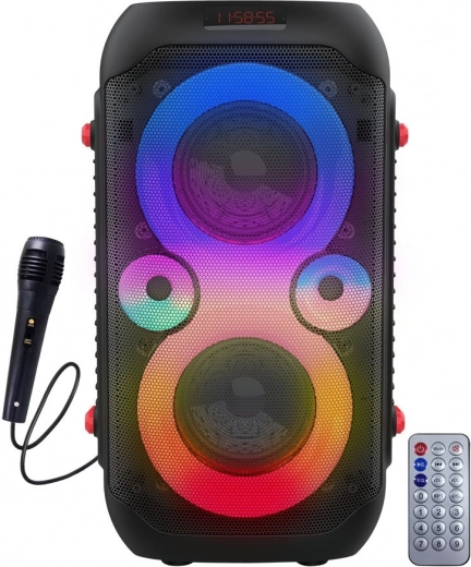 Hordozható Bluetooth hangszóró LED megvilágítással karaoke-hoz