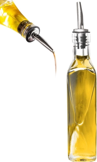 Üveg olívaolaj- és ecetes palack adagolóval, 250 ml