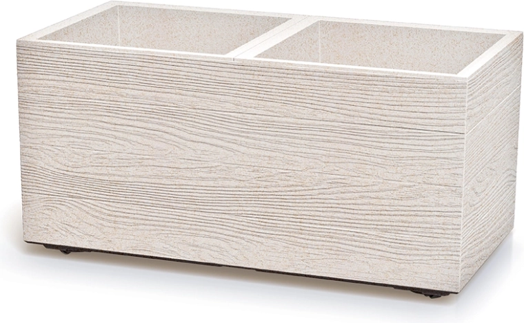 Madera Case Eco Wood 77 cm műanyag virágláda – fehér