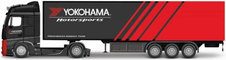 Fém Mercedes-Benz Actros teherautó modell pótkocsival