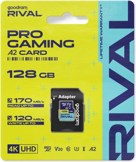Goodram Rival microSD kártya 128 GB UHS-I V30 U3 C10 A2 170/120 MB/s