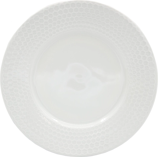 Honeycomb 20 cm-es fehér porcelán desszerttányér