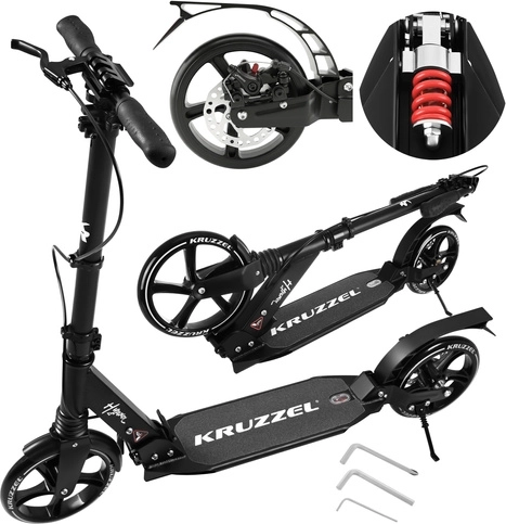 Kruzzel Hyperion összecsukható városi roller 200 mm-es kerekekkel, rugózással és tárcsafékkel