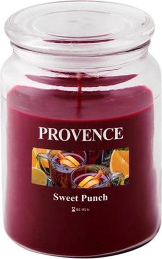 Illatgyertya üvegben PROVENCE édes puncs 95 óra