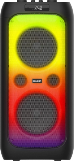 Partycon WAVE party hangszóró 100 W LED-del, TWS-sel és vezeték nélküli mikrofonnal