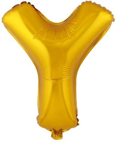 TORO fólia lufi Y betű 30 cm arany
