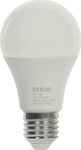 RETLUX LED izzó A60 E27 7 W, nappali fehér