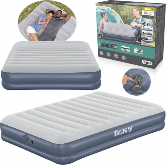 BESTWAY Tritech Queen felfújható matrac akkumulátoros pumpával 203 × 152 × 36 cm