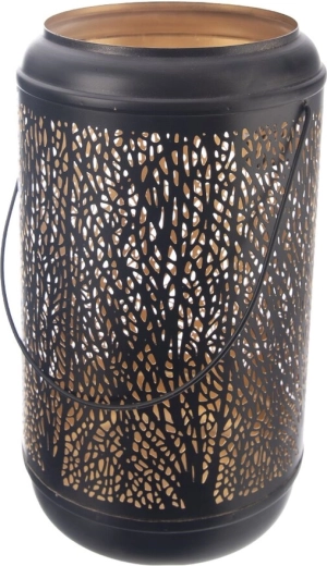 Fém TREE (fa) gyertyatartó fekete–arany 23 cm