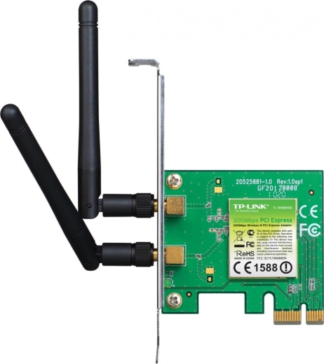 Vezeték nélküli WiFi N300 PCI-E kártya két antennával