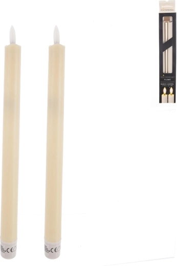 2 db 25 cm-es bézs LED gyertya szett