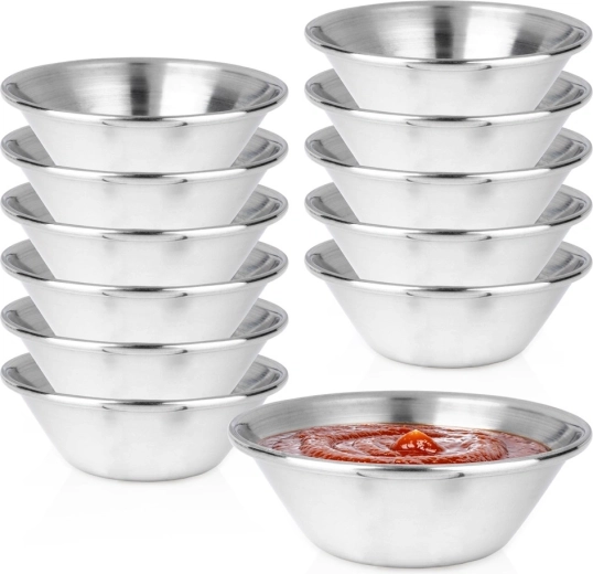 Vilde rozsdamentes acél dip- és szósztálkák 45 ml, 12 db