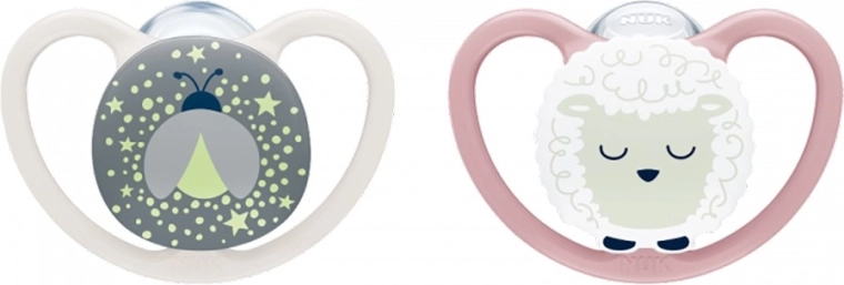 NUK Perfect Match Air Night Firefly/Sheep cumi újszülötteknek 0–6 hónap, 2 db