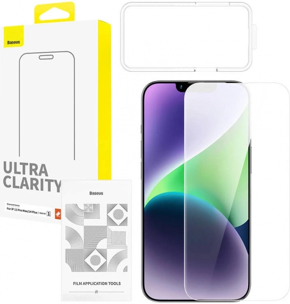 BASEUS OS Diamond Series HD edzett kijelzővédő üveg iPhone 13 Pro Max / 14 Plus – átlátszó
