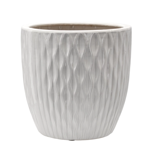 Kerámia kaspó 39 × 39 × 39 cm, fényes fehér