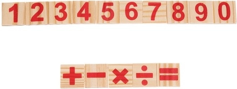 Áttekinthető elemek számokkal és matematikai jelekkel