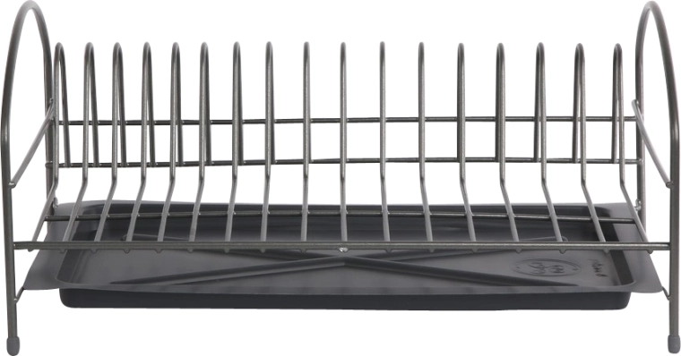 Egyszintes edényszárító 40 cm-es, csepegtetőtálcával, ezüst