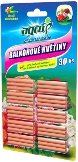 AGRO pálcikás műtrágya balkonvirágokhoz, 30 db