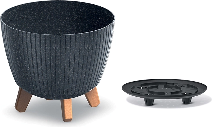 Lamia Eco Wood antracit virágcserép 23,2 cm