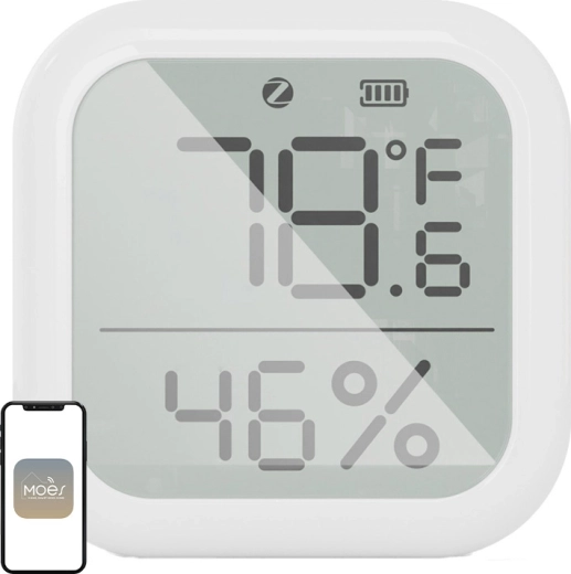 Moes ZigBee hőmérséklet- és páratartalom-érzékelő LCD kijelzővel