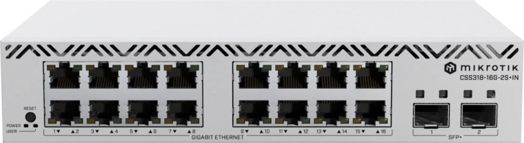 MikroTik smart switch 16× Gigabit Ethernet és 2× SFP+