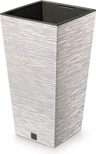 Furu Square Eco Wood virágtartó betéttel 30 cm – fehér