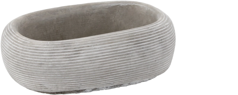 Szürke cement tál virágokhoz 25 × 17,5 × 10 cm