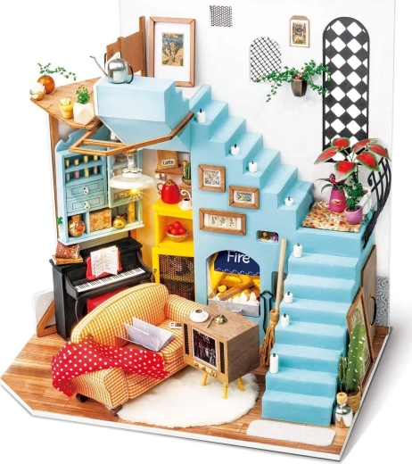 Rolife miniatűr házikó nappali – DIY készlet LED világítással