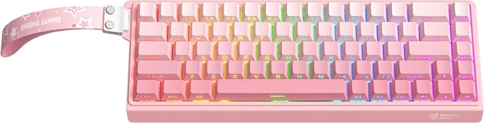 Mechanikus játékbillentyűzet onikuma g69 rózsaszín 60% rgb