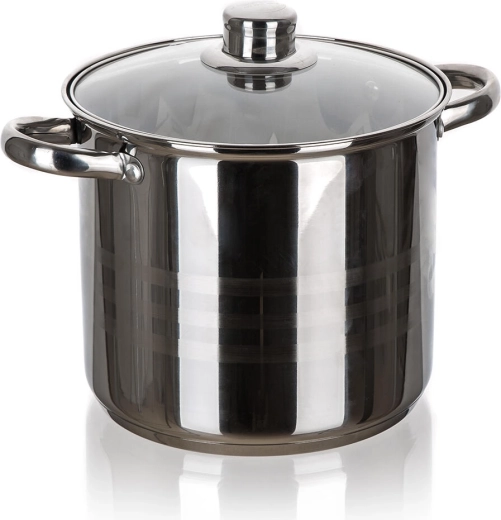 Rozsdamentes acél fazék üvegfedővel 20 cm, 5,6 l LIVING