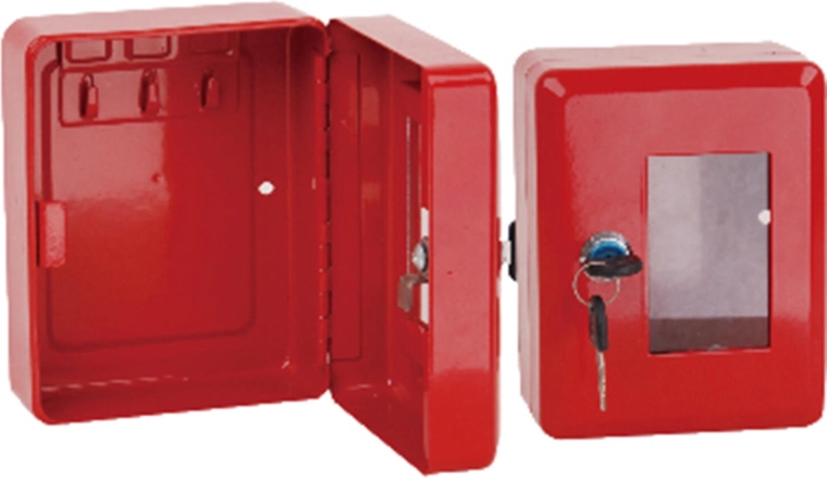 Tűzvédelmi kulcsszekrény kalapáccsal, piros 150 × 120 × 80 mm