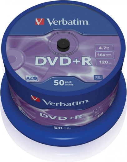 Verbatim DVD+R Matt Silver 4,7 GB 16×, 50 db