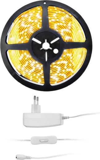Solight LED fénycsík adapterrel, 5 m, meleg fehér